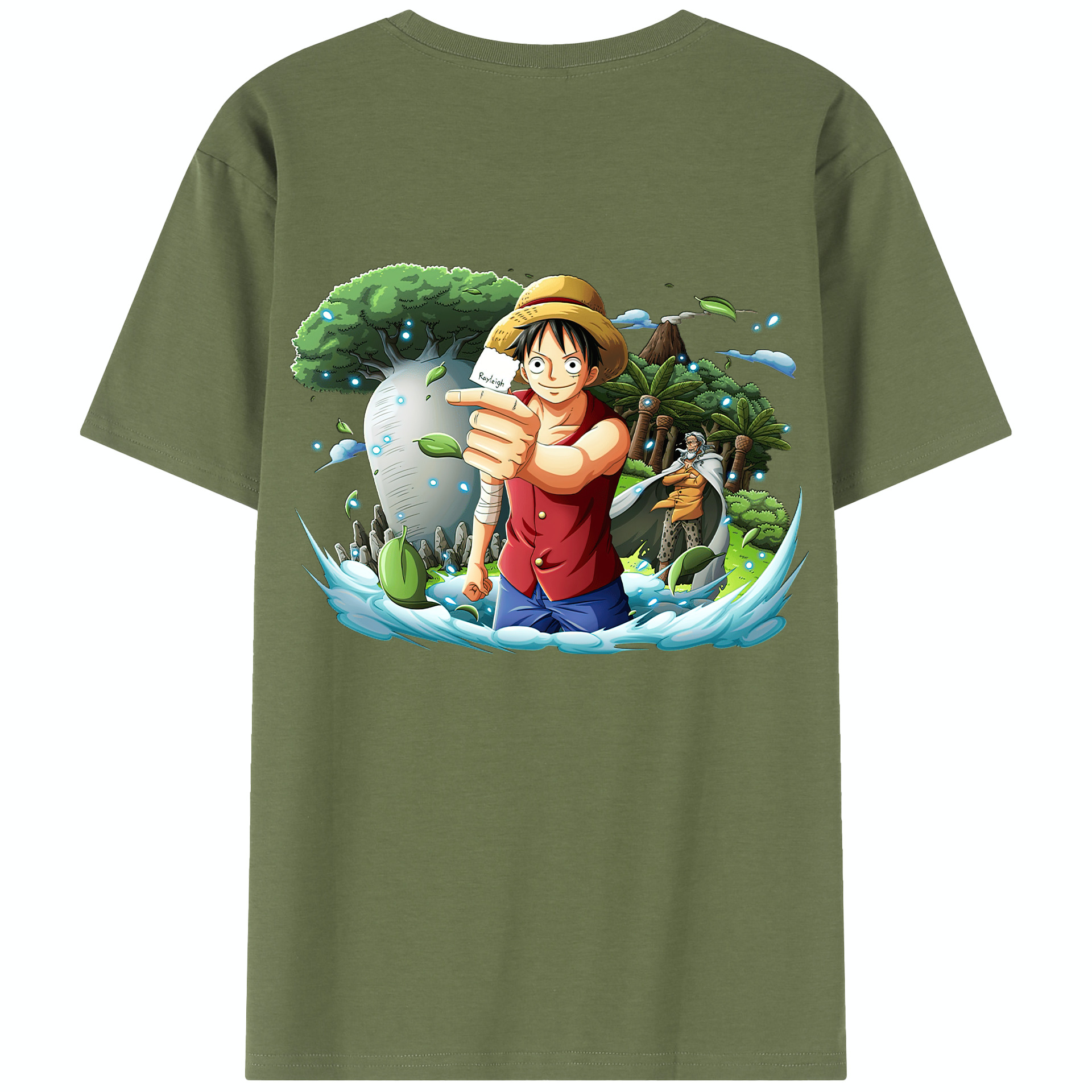 ワンピース モンキー・D・ルフィ ONE PIECE Monkey D. Luffy 綿100％半袖Tシャツ（背面プリント）